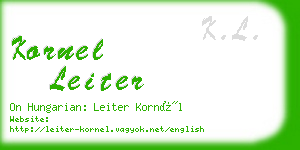 kornel leiter business card